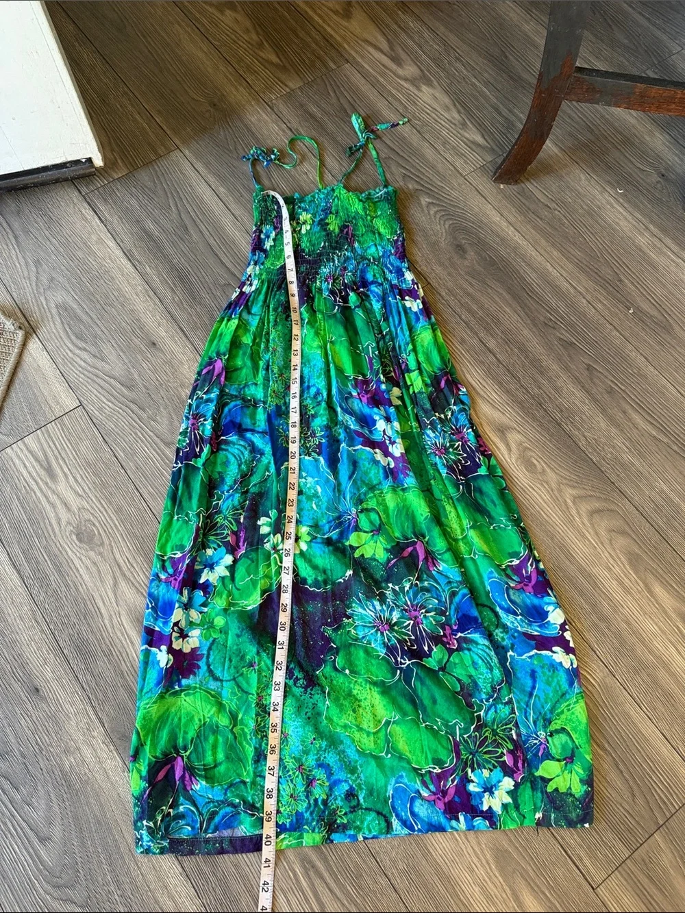 Puanani Hawaiian Green & Teal Printed dress - Size L - Picture 6 of 6